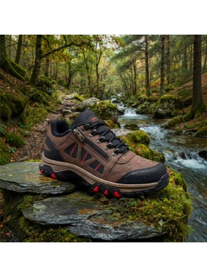 Wanderfull Trekking Erkek Outdoor Kancalı Fermuarlı Kahve Ayakkabı 40-45