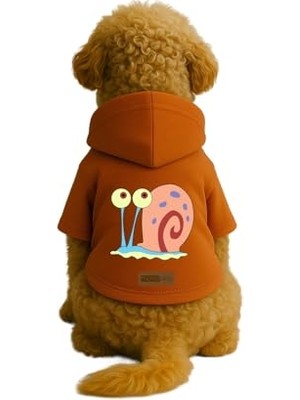 Esranın Dünyası Baskılı Içi Polarlı Köpek ve Kedi Kıyafeti & Elbisesi - Turuncu Renk Kapüşonlu Hoodie B6C1B, M