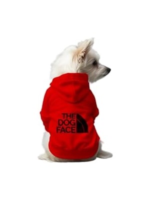 Esranın Dünyası Kedi ve Köpek Kıyafeti & Elbisesi Kırmızı Hoodie The Dog Face Xs