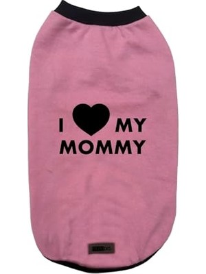Esranın Dünyası Yeni Sezon Köpek ve Kedi Kıyafeti - Pembe I Love Mommy L Beden