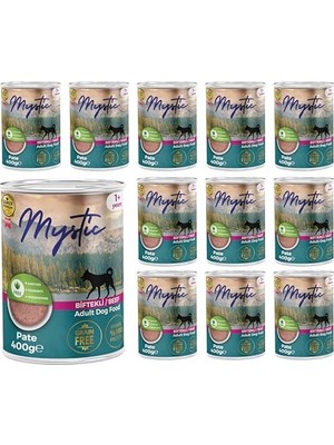 Esranın Dünyası Mystic Yetişkin Köpek Biftekli Pate 400 gr x 12 Adet