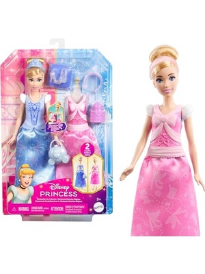 Esranın Dünyası Disney Prensesi Cinderella 2'si 1 Arada Hikayeler Bebek Disney Prensesi 2'si 1 Arada Hikayeler Cinderella Bebek, Takılıp Çıkarılabilen 2 Büstiyer, 2 Etek ve 9 Aksesuar JCR95