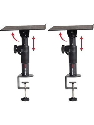 Esranın Dünyası Gfwspkstmndskcmp | Masaüstü Mengeneli Stüdyo | Dj Monitör | Hoparlör Standı | Sehpası | Çift | Yükseklik ve Eğim 30,5 x 22,9 cm Eva Astarlı Platformlar ve 27,2 kg ile Ayarlanabilir. Ağırlık Kapasitesi