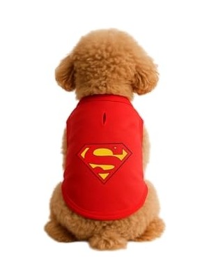 Esranın Dünyası Kedi ve Köpek Kıyafeti & Elbisesi Kırmızı Superman Atlet M