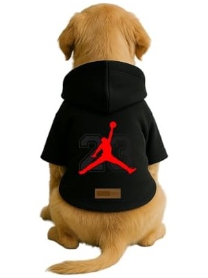 Esranın Dünyası Baskılı Içi Polarlı Köpek ve Kedi Kıyafeti & Elbisesi - Siyah Renk Kapüşonlu Hoodie B46A1, M