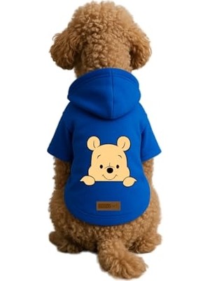 Esranın Dünyası Baskılı Içi Polarlı Köpek ve Kedi Kıyafeti & Elbisesi - Mavi Renk Kapüşonlu Hoodie B693E, Xs