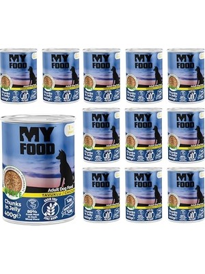 Esranın Dünyası Myfood Yetişkin Köpek Tavuklu ve Jöleli Konserve Yaş V 400 gr x 12 Adet