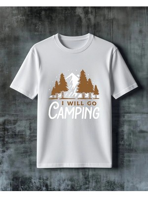 Comvicho I Will Go Camping Baskılı Oversize Tişört