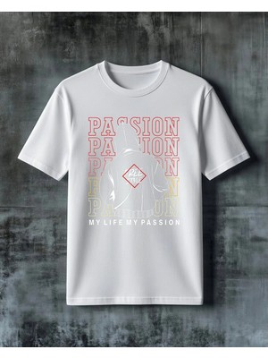 Comvicho Passion Tipografi Baskılı Oversize Tişört