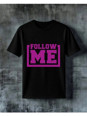 Comvicho Follow Me Magenta Baskılı Oversize Tişört