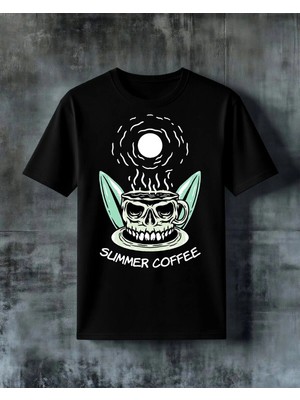 Comvicho Kuru Kafa Kulak Yapisi Baskılı Oversize Tişört