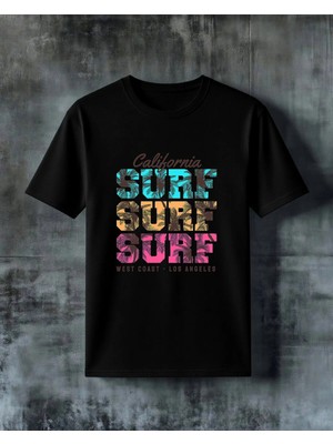 Comvicho California Surf Los Angeles Baskılı Oversize Tişört