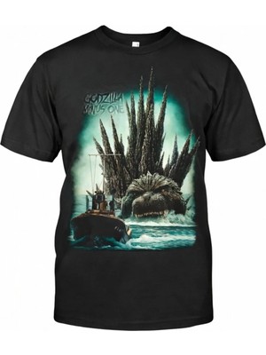 Comvicho Godzilla Minus One 2 Baskılı Siyah Tişört