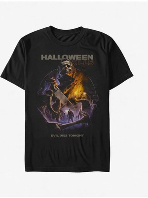 Comvicho Halloween Kills Baskılı Siyah Tişört