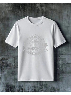 Comvicho Baseball Sampiyonluk 3 Baskılı Oversize Tişört