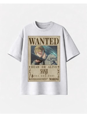 Comvicho Wanted Sanjı Baskılı Beyaz Tshirt