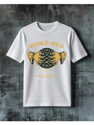 Comvicho World Wild Dunya Kontrol Baskılı Oversize Tişört
