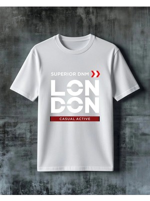 Comvicho Casual Active Kirmizi Ok Baskılı Oversize Tişört