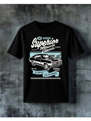 Comvicho Garage Custom Car Baskılı Oversize Tişört