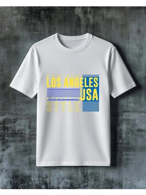 Comvicho Los Angeles Street Wear Baskılı Oversize Tişört
