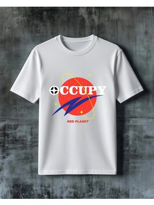Comvicho Ccup Red Planet Baskılı Oversize Tişört