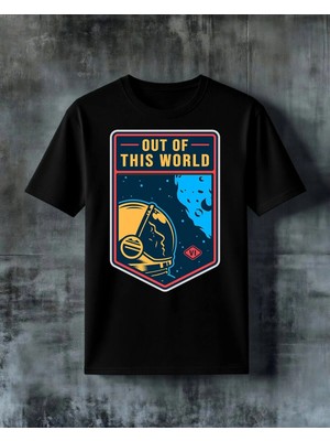 Comvicho Out Of World Uzay Baskılı Oversize Tişört