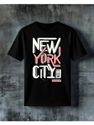 Comvicho Newyork Tisort Baskılı Oversize Tişört