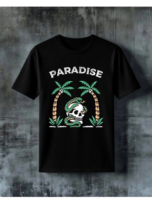 Comvicho Paradise Palmiye Baskılı Oversize Tişört