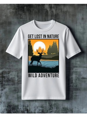 Comvicho Get Lost Nature Wild Adventure Baskılı Oversize Tişört