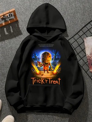 Comvicho Trick R Treat Baskılı Unisex Sweatshirt