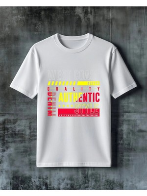 Comvicho West Coast Authentic Style Baskılı Oversize Tişört