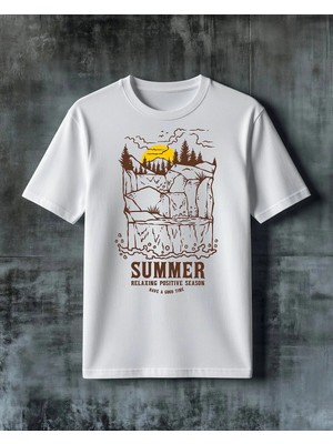 Comvicho Summer Orman Dogasi Baskılı Oversize Tişört