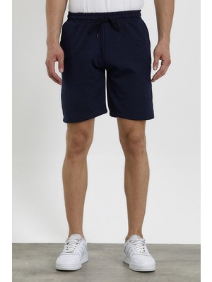 Tarzsokak Unisex Slim Fitt Lacivert 2 Iplik Yazlık Ince Spor Şort