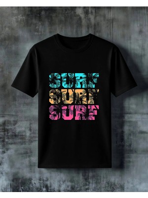 Comvicho California Surf Palmiye Baskılı Oversize Tişört