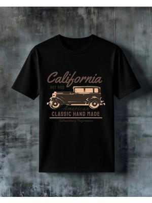 Comvicho California Hot Rod Klasik Baskılı Oversize Tişört