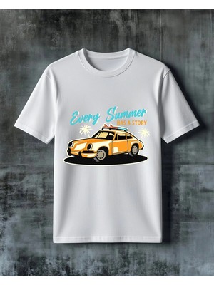 Comvicho Every Summer Hikaye Baskılı Oversize Tişört