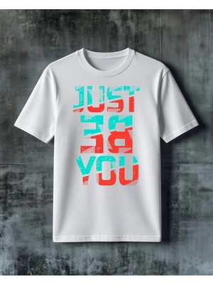 Comvicho Just For You Turkuaz Kirmizi Baskılı Oversize Tişört