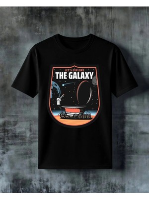 Comvicho Explore Galaxy Uzay Tasarimi Baskılı Oversize Tişört