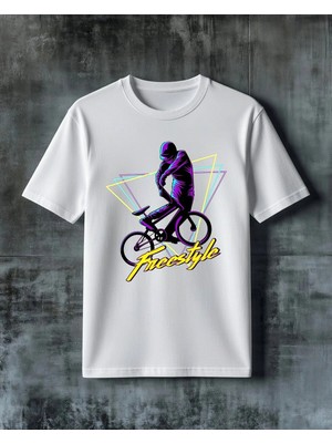 Comvicho Freestyle Bisiklet Baskılı Oversize Tişört