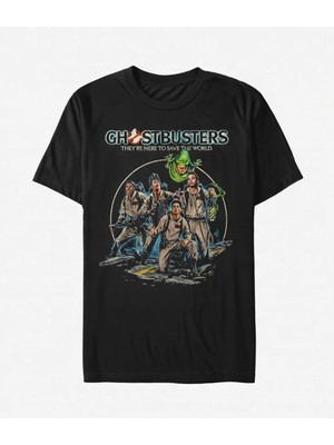 Comvicho Ghostbusters 2 Baskılı Siyah Tişört