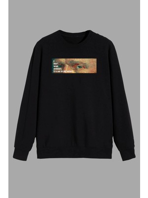 Tarzsokak Art Vincent Van Gogh Baskılı Siyah Unısex Sweatshirt