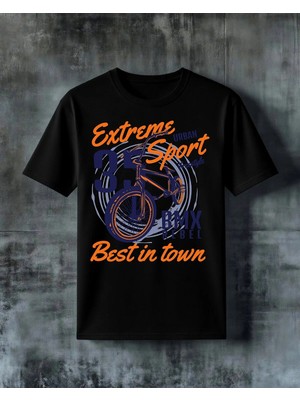 Comvicho Extreme Sport Bmx Rebel Baskılı Oversize Tişört