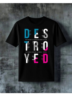 Comvicho Design Tipografi Baskılı Oversize Tişört