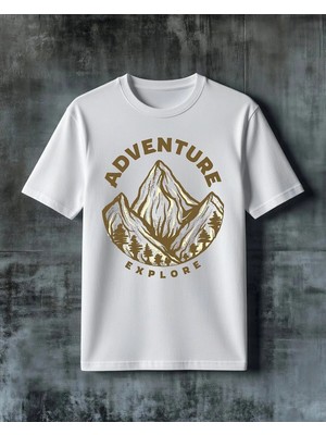 Comvicho Adventure Explore Baskılı Oversize Tişört