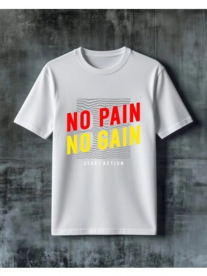 Comvicho No Pain No Gain Baskılı Oversize Tişört
