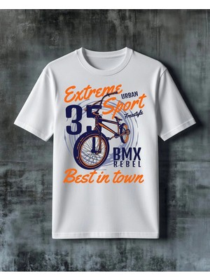 Comvicho Extreme Sport Bmx Rebel Baskılı Oversize Tişört