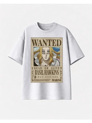 Comvicho Wanted Basılhawkıns Baskılı Beyaz Tshirt