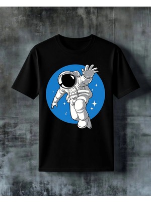 Comvicho Astronot Uzay 32 Baskılı Oversize Tişört
