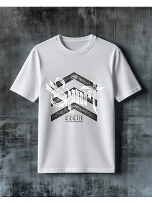 Comvicho Addicted Ok Sembol Baskılı Oversize Tişört