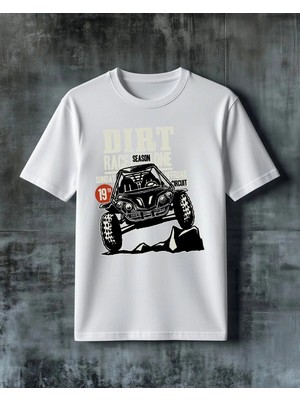 Comvicho Dirt Race Offroad Baskılı Oversize Tişört